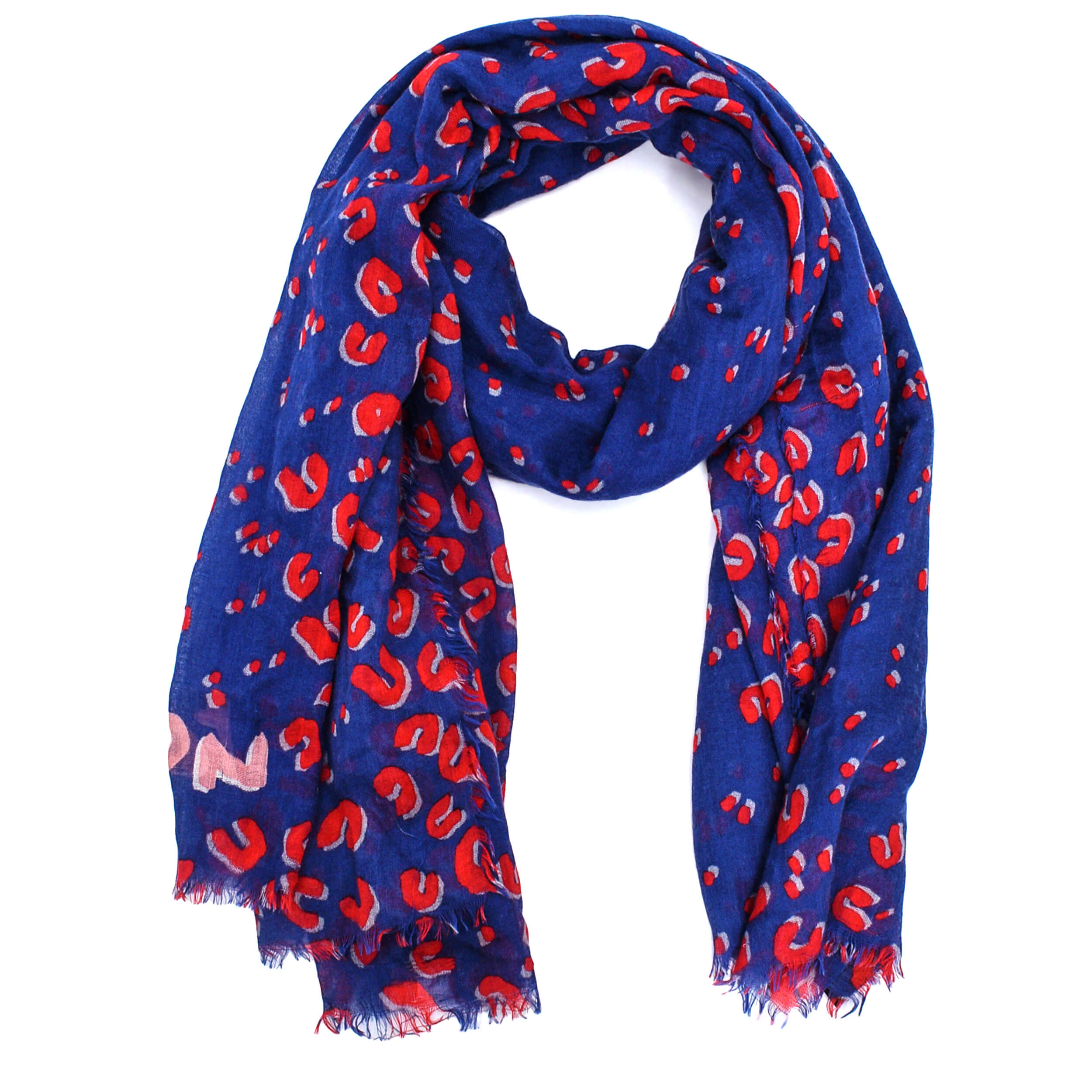 Louis Vuitton - Stole Denim Leopared Confetti Cashmere&Silk Shawl 